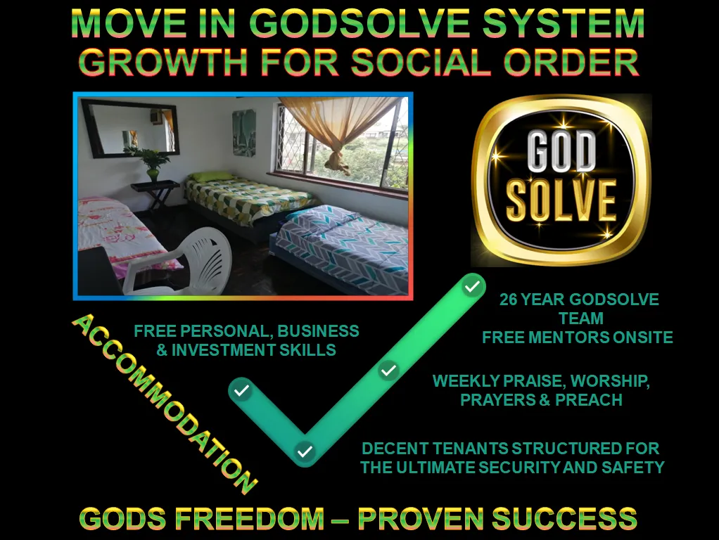 Infographic showing how Godsolve Accommodation in Durban helps young and first-time workers grow in faith, finances and personal value